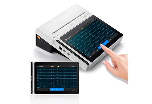 Lepu Medical Grade 18 führt intelligenten tragbaren EKG-Monitor T180 mit Drucker-KI-Analyse-Diagnose Tablet-Touchscreen an