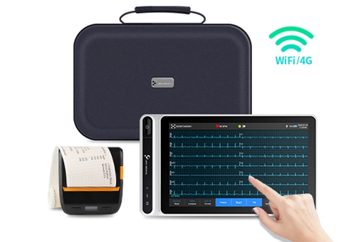 Lepu Medical Grade Tablet ECG Maschine S120 Intelligentes tragbares 12-Blei-Herzmonitor mit Bluetooth-Drucker Analyse diagnose für künstliche Intelligenz und Touchscreen